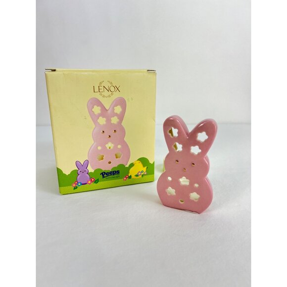 Lenox Pink Peeps Bunny Tea Light Holder With Box
